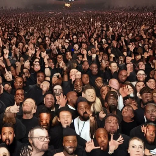 Image similar to a room filled with thousands of kanye wests