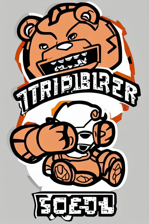 Image similar to in the style of max prentis and deathburger and laurie greasley a vector e-sports sticker logo of a teddy bear, highly detailed, colourful, 8k wallpaper