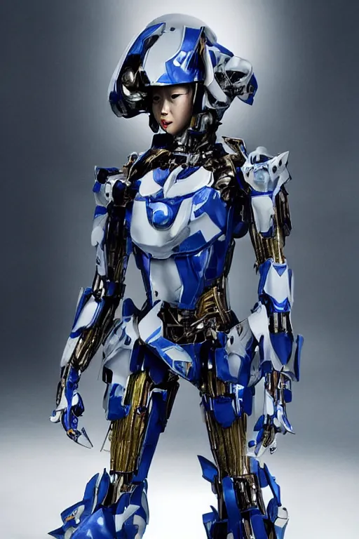 Prompt: a photo of Zhang Ziyi wearing a mecha armor suit