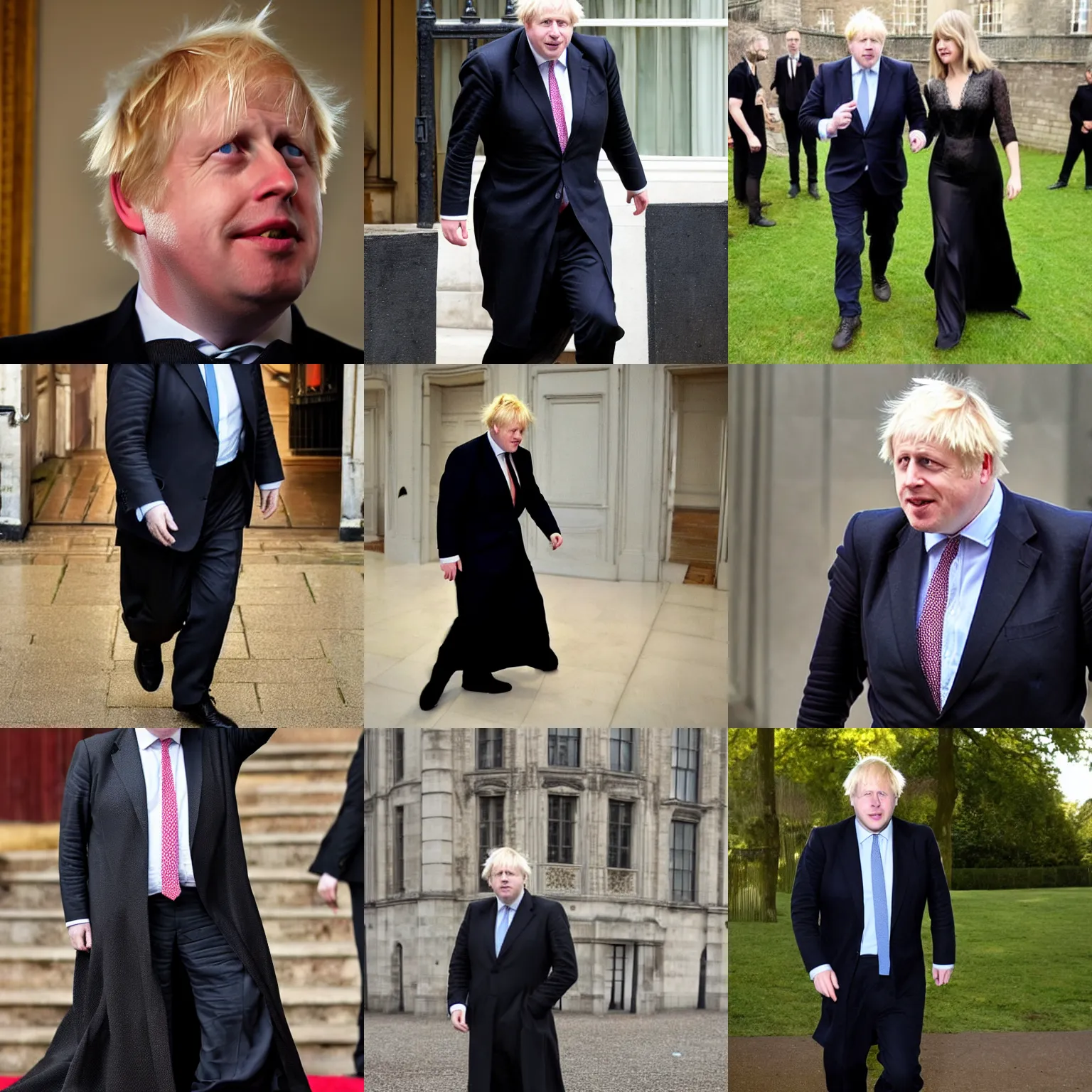 Prompt: boris johnson wearing a black gown