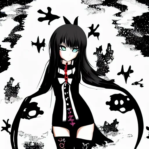 Image similar to anime style goth woman