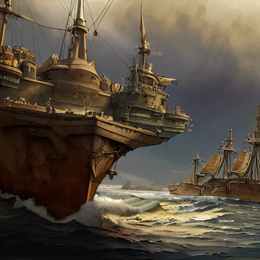 Image similar to captain philips, a detailed matte painting by anton pieck, deviantart contest winner, fantasy art, concept art, official art, matte drawing