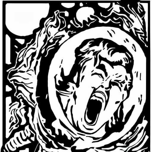 Prompt: apollo screaming coloring pages