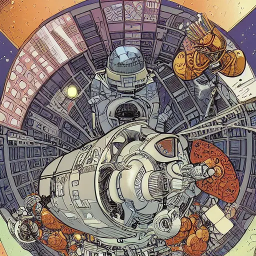 Image similar to orbital space settlement by Geoff Darrow