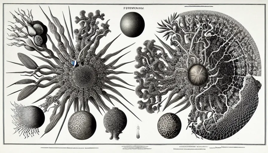 Image similar to the two complementary forces that make up all aspects and phenomena of life, by Ernst Haeckel