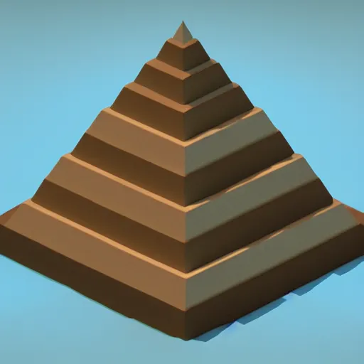 Prompt: Sierpinski pyramid 3D render made in Blender, symmetrical fractal