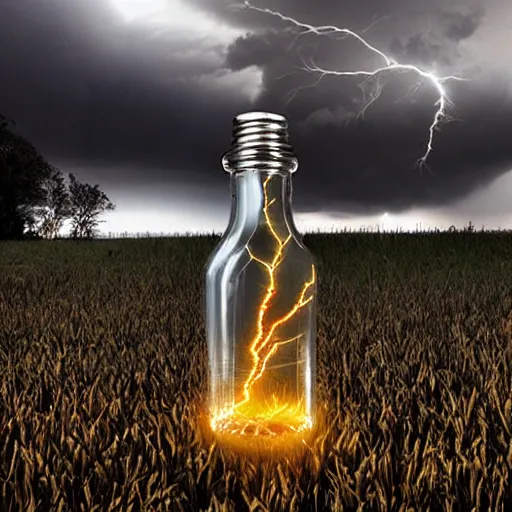 Image similar to lightning storm in a bottle