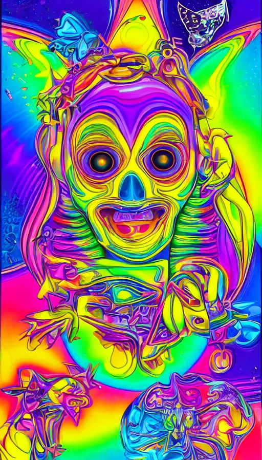 Image similar to techno artwork, by lisa frank,