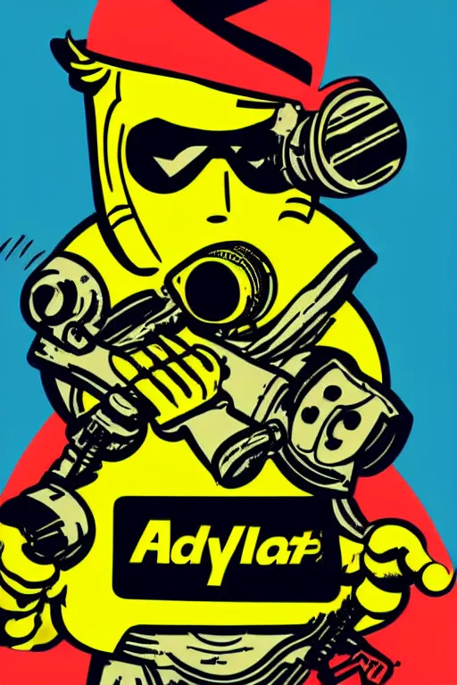 Image similar to fallout 7 6 retro futurist illustration art by butcher billy, sticker, colorful, illustration, highly detailed, simple, smooth and clean vector curves, no jagged lines, vector art, smooth andy warhol style