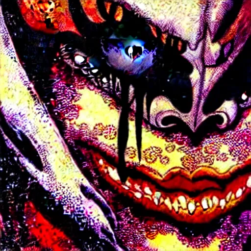 Image similar to closeup of vampire kiss, by yoichi hatakenaka, masamune shirow, josan gonzales and dan mumford, ayami kojima, takato yamamoto, karol bak