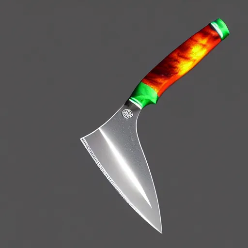 Prompt: fade crystal knife, macro shot, 3D rendering, colorful, in the forest, 8k, hyperdetalied, hyper realistic, artstation,