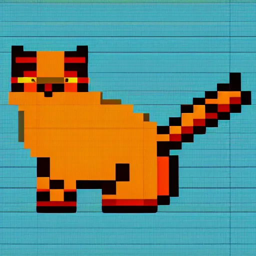 Pixilart - Orange Pixel Cat by Tygur8v