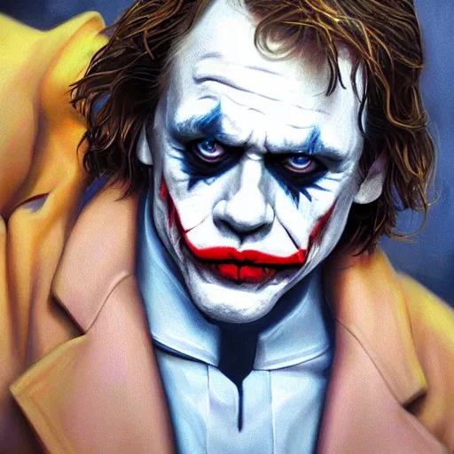 Image similar to mark hamill as the joker! mark hamill. luke skywalker, oil painting, artgerm, artstation, highly detailed, portrait