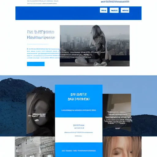 Prompt: a website template, blue theme