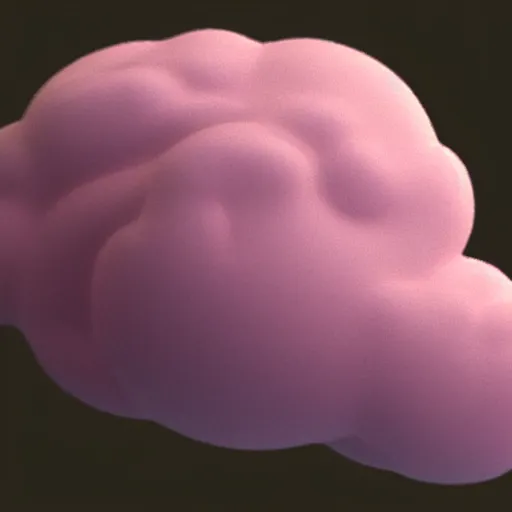 Image similar to the pink cloud with the creamy disconcerting face, a childish beeple 3 d render, intended for cheap laughs