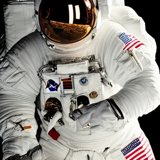 Image similar to photograph of an astronaut, lit from bottom, full body photo,, 8 k