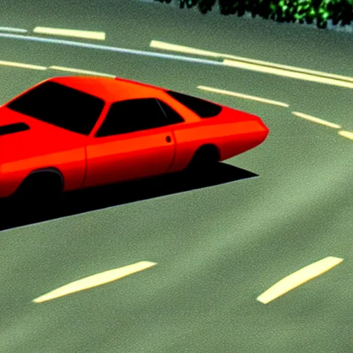 Image similar to plymouth cuda in initial d, anime still frame