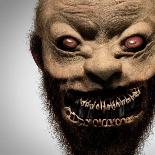 Image similar to the horrifying thing that floats in my room at night, hairy, teeth, 4k image