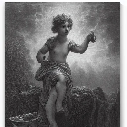 Image similar to aesthetic McDonald’s by Gustave Doré