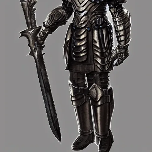 Prompt: Full body portrait of a futuristic super-soldier wearing roman style mechanized body armor and wielding a god-slaying sword, D&D, fantasy, elegant, hopeful, muscular, gothic, futuristic, intelligent, highly detailed, digital painting, artstation, concept art, smooth, sharp focus, illustration
