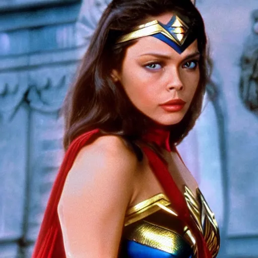 Prompt: ornella muti as wonder woman, 8 k resolution hyperdetailed photo realistic, extremely high quality and life like