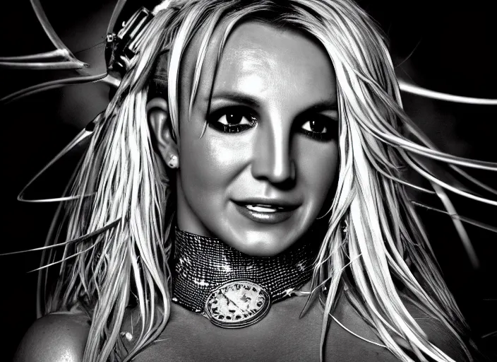Image similar to super macro of britney spears. fantasy horror cyberpunk style. highly detailed 8 k. intricate. nikon d 8 5 0 3 0 0 mm. award winning photography.