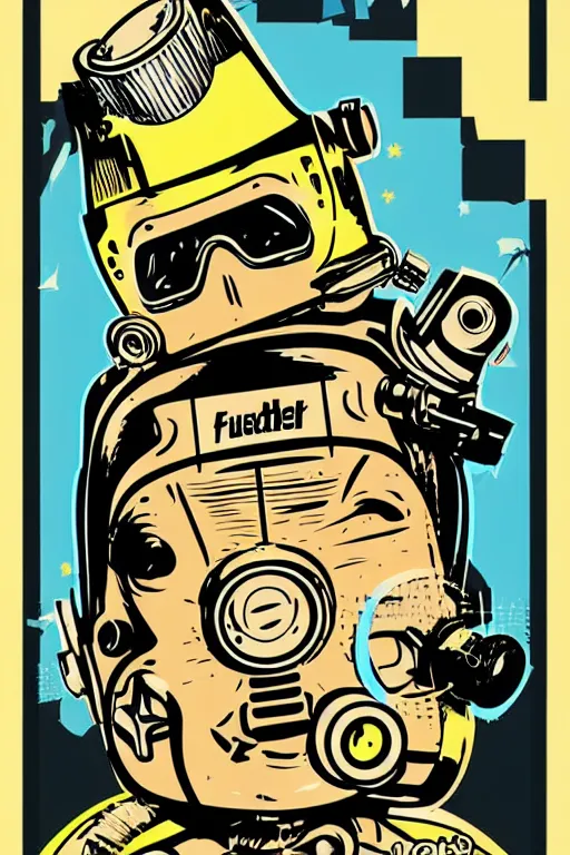 Image similar to fallout 7 6 retro futurist illustration art by butcher billy, sticker, colorful, illustration, highly detailed, simple, smooth and clean vector curves, no jagged lines, vector art, smooth andy warhol style