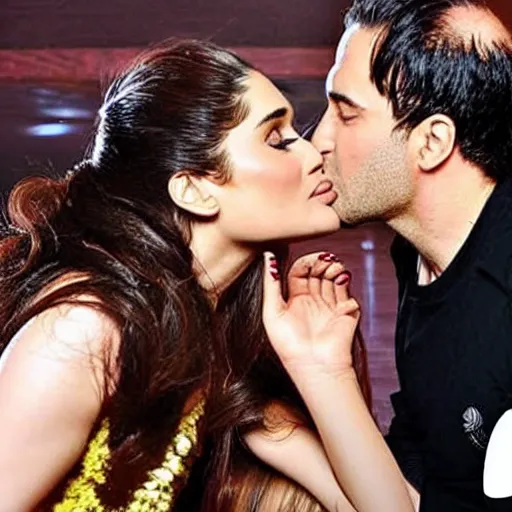 Image similar to kareena kapoor kissing kareena kapoor, relistic