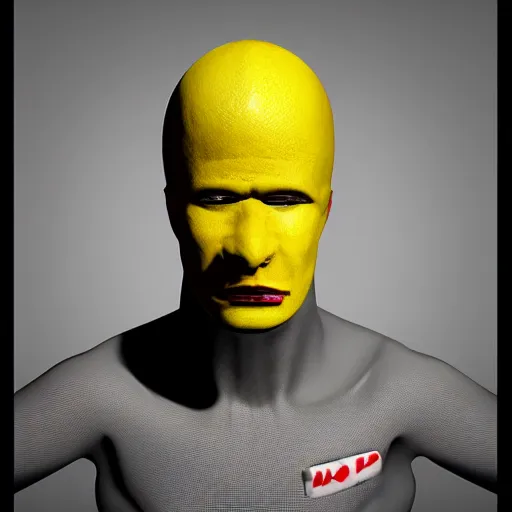 Image similar to banana man as a real person, photorealistic, cinematic