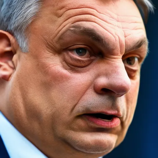 Image similar to viktor orban as pinokkio, close up portrait photo, 8K,