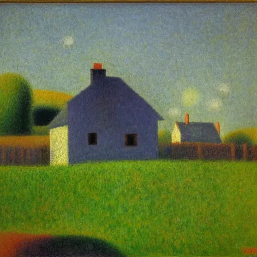 Image similar to small irish homestead by georges seurat