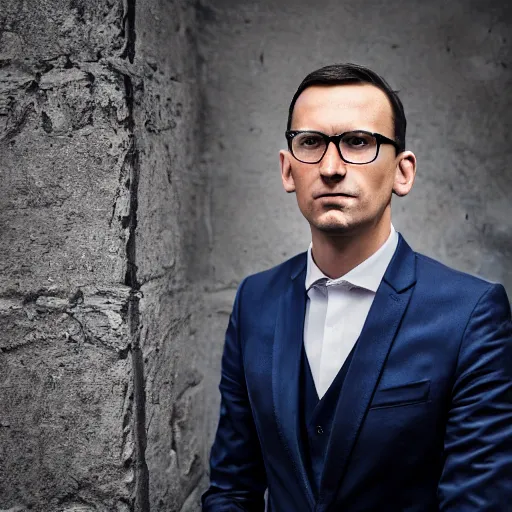 Image similar to an award winning portrait photo of mateusz morawiecki, 4 k, high quality