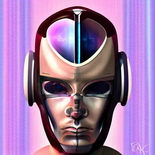 Image similar to Futuristic man portrait, Cyberpunk, digital art