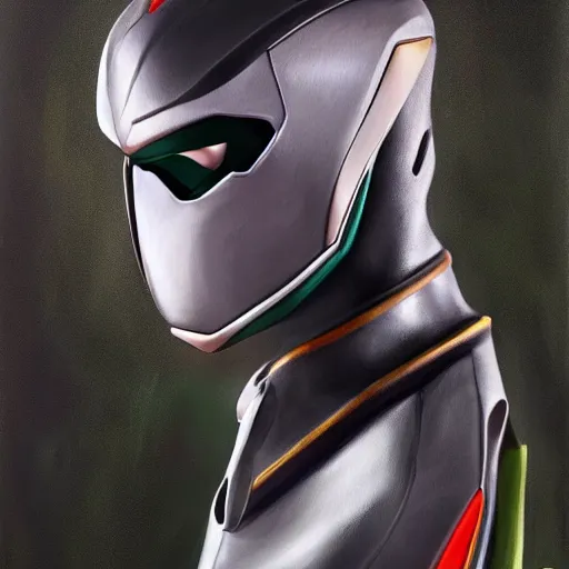 Prompt: a realistic painting by Raffaello Sanzi depicting the Kamen Rider Black, head of the symbiotic plant in the Renaissance,smooth,Sharp focus, trending on Artstation.