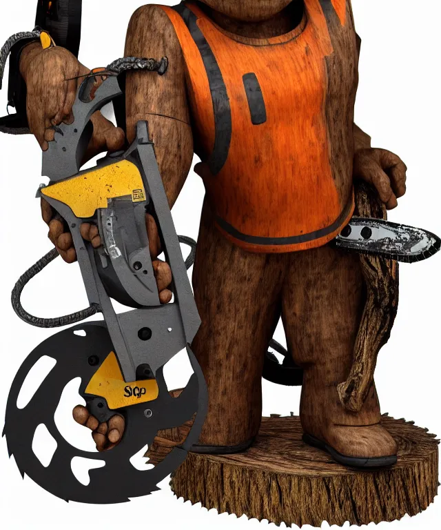 Prompt: Large chainsawheaded man-semichainsaw with chainsaws instead of hands dressed in chainsaws. Extremely high detailed, fine details, realistic, solo, masterpiece, art