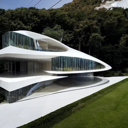 Image similar to house designed by zaha hadid