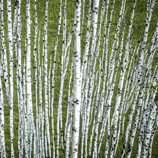 Prompt: a film still of a single birch tree against a white background, full tree, wide shot