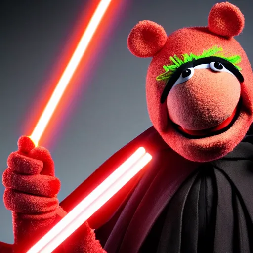 Image similar to studio portrait still of muppet!!!!! darth maul!!!!!! as a muppet as a muppet, 8 k, studio lighting, key light,