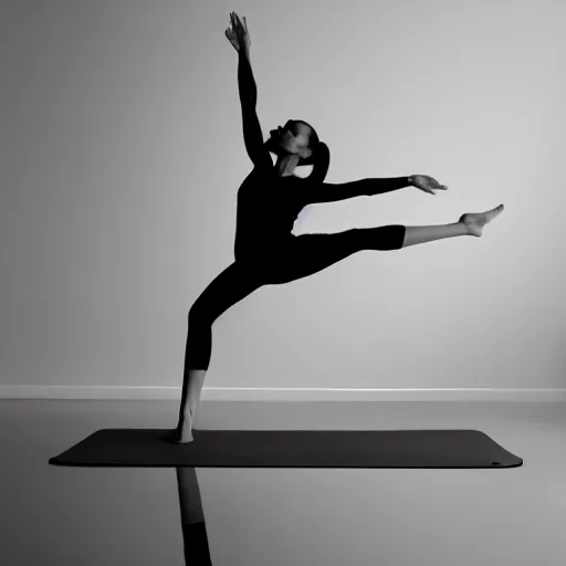 Image similar to black and white corporate logo female silhouette yoga pose