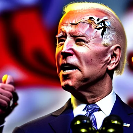 Image similar to joe biden tripping on acid