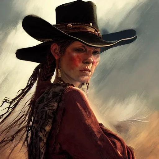 Prompt: portrait of a wild west woman, angry, fantasy art, red dead redemption, django, fistful of dollars, town background, weird west, deadlands, dramatic lighting, digital art, 8 k, extremely detailed, drawn by ruan jia,