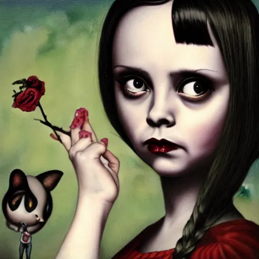 Image similar to christina ricci in the style of mark ryden