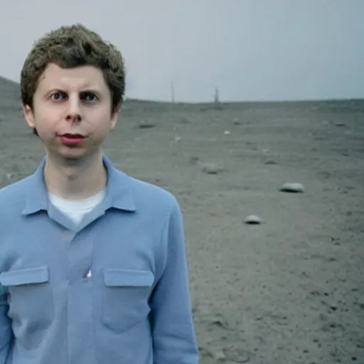 Image similar to michael cera on the moon