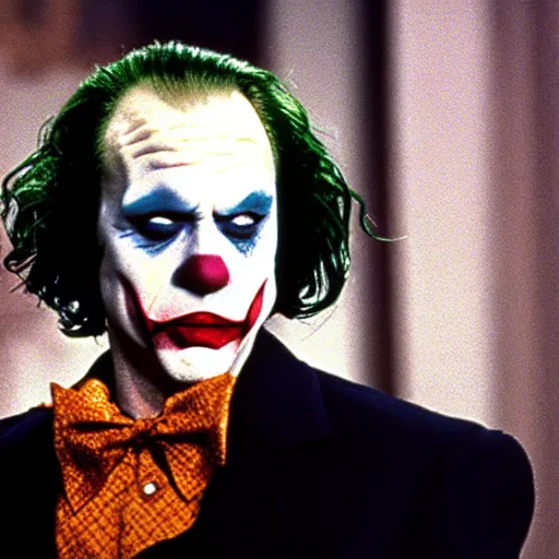 Prompt: george costanza as the joker in tim burton's batman ( 1 9 8 9 )