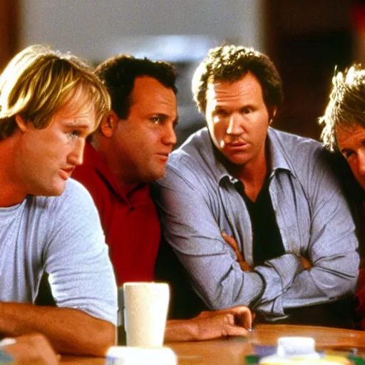 Prompt: owen wilson hanging out with vince vaughn and will ferrell