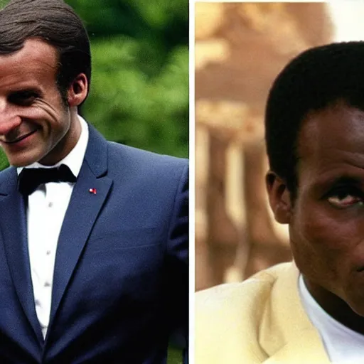 Image similar to African Emmanuel Macron living in the Sahara in American Psycho (1999)