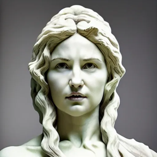 Image similar to emilia clark as a greek marble statue