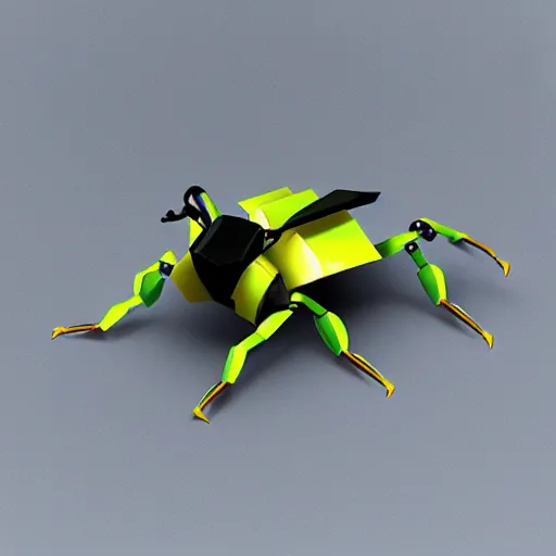 Image similar to low poly robotic wasp