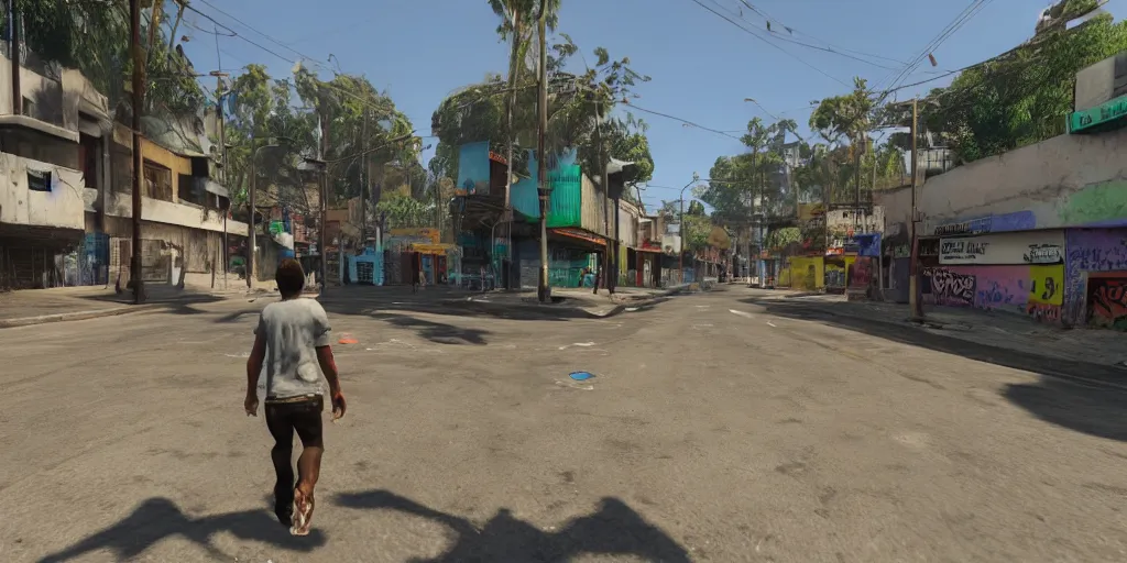 Prompt: zona 1 in guatemala city if it was a game like grand theft auto v first person view, with realistic visuals and award winning gameplay, graffitis