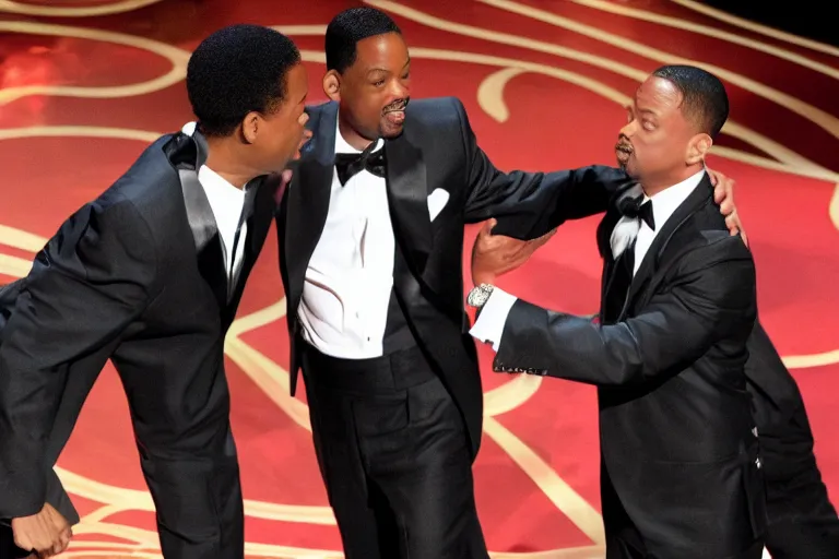 Image similar to will smith slapping chris rock at oscars ultra detailed 4k